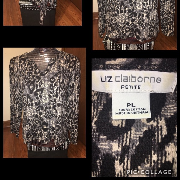 Liz Claiborne Tops - Liz Claiborne Petite Large Women’s AnimalPrint Top
